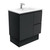 Dolce Ceramic Moulded Basin-Top + Fingerpull Satin Black Cabinet On Kick Board 1 Door 2 Right Drawer 750mm 1 Tap Hole [197620]