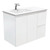 Dolce 900 Left Offset Ceramic Basin-Top + Fingerpull Matte White Cabinet Wall-Hung 2 Door 2 Drawer 1 Tap Hole [197675]