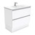 Dolce 900 Ceramic Moulded Basin-Top + Quest Gloss White Cabinet on Kick Board2 Drawer No Tap Hole [197702]