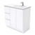 Dolce 900 Right Offset Ceramic Basin-Top + Fingerpull Gloss White Cabinet On Kick Board 2 Door 3 Drawer 3 Tap Holes [197705]
