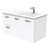 Dolce 900 Right Offset Ceramic Basin-Top + Unicab Gloss White Cabinet Wall-Hung 2 Door 2 Drawer 3 Tap Hole [197709]