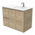 Dolce 900 Right Offset Ceramic Basin-Top + Edge Scandi Oak Cabinet Wall-Hung 2 Door 2 Drawer 3 Tap Hole [197713]