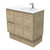 Dolce 900 Right Offset Ceramic Basin-Top + Edge Scandi Oak Cabinet on Kick Board 2 Door 2 Drawer 1 Tap Hole [197714]