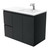 Dolce 900 Right Offset Ceramic Basin-Top + Fingerpull Matte Black Cabinet Wall-Hung 2 Door 2 Drawer 3 Tap Hole [197723]