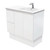 Dolce 900 Right Offset Ceramic Basin-Top + Fingerpull Matte White Cabinet On Kick Board 2 Door 2 Drawer 1 Tap Hole [197726]