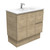 Dolce 900 Ceramic Moulded Basin-Top + Edge Scandi Oak Cabinet on Kick Board 2 Door 2 Left Drawer No Tap Hole [197729]