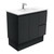 Dolce Ceramic Moulded Basin-Top + Fingerpull Satin Black Cabinet On Kick Board 900mm 2 Door 2 Left Hand Drawer 1 Tap Hole [197754]
