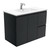 Dolce 900 Ceramic Moulded Basin-Top + Fingerpull Satin Black Cabinet Wall-Hung 2 Door 2 Right Drawer No Tap Hole [197764]