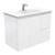 Dolce 900 Ceramic Moulded Basin-Top + Fingerpull Satin White Cabinet Wall-Hung 2 Door 2 Left Drawer 3 Tap Hole [197774]