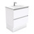 Vanessa 750 Poly-Marble Moulded Basin-Top Single Bowl + Quest Gloss White Cabinet On Kick Board 2 Drawer 1 Tap Hole [197907]