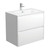 Joli 750 Ceramic Moulded Basin-Top + Amato Satin White Cabinet Wall-Hung with Solid Panels 2 Drawer 1 Tap Hole [191591]