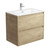 Joli Ceramic Moulded Basin-Top + Amato Scandi Oak Cabinet Wall-Hung with Solid Panels 2 Drawer 750mm 1 Tap Hole [191593]