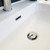Joli Ceramic Moulded Basin-Top + Amato Satin White Cabinet On Kick Board with Matte White Solid Panels 2 Drawer 900mm 1 Tap Hole [191594]