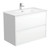 Joli Ceramic Moulded Basin-Top + Amato Satin White Cabinet Wall-Hung with Matte White Solid Panels 2 Drawer 900mm 1 Tap Hole [191597]