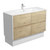 Joli Ceramic Moulded Basin-Top + Amato Scandi Oak Cabinet On Kick Matte White 4 Drawer 1200mm 1 Tap Hole [191601]