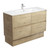 Joli Ceramic Moulded Basin-Top + Amato Scandi Oak Cabinet On Kick Board with Solid Panels 4 Drawer 1200mm 1 Tap Hole [191602]