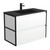 Montana 900 Solid Surface Moulded Basin-Top + Amato Satin White Cabinet Wall-Hung with Matte Black Frames 2 Drawer 1 Tap Hole [191716]