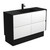 Montana 1200 Solid Surface Moulded Basin-Top + Amato Satin White Cabinet On Kick 4 Drawer 1 Tap Hole [191719]