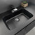 Montana 750 Solid Surface Moulded Basin-Top + Fingerpull Satin Black Cabinet Wall-Hung 1 Door 2 Left Drawer 1 Tap Hole [196454]