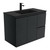 Montana 900 Solid Surface Moulded Basin-Top + Fingerpull Satin Black Cabinet Wall-Hung 2 Door 2 Left Drawer 1 Tap Hole [196518]