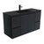 Montana 1200 Solid Surface Moulded Basin-Top + Fingerpull Satin Black Cabinet Wall-Hung 2 Door 4 Drawer 1 Tap Hole [196396]