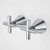 Classic Cross Wall Top Assembly Chrome (Pair) Lead Free [299957]