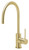 Vivid Slimline Gooseneck Sink Mixer 220mm Brushed Gold Lead Free [300596]