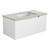 Perla Mark Ii Wall Hung V Groove Matte White Finger Pull Cabinet 900x460x400mm with Snow Stone Top with Undermount Basin [300864]