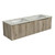 Calder Wall Hung Wave Groove Finger Pull Cabinet 1500x460x400mm Double Bowl with Snow Stone Top with Undermount Basin [300890]