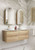 Moreno Finger Pull Cabinet 1500x460x560mm Double with Snow Stone Top with Undermount Basin [300936]