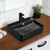 Petra Above Counter Basin 500mm x 420mm x 120mm Matte Black 1 Tap Hole [158221]