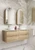 Moreno Finger Pull Cabinet 1500x460x560mm Double with Alpine Stone Top with Undermount Basin [301246]