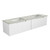 Perla Mark Ii Wall Hung V Groove Matte White Finger Pull Cabinet 1800x460x400mm Double Bowls with Cato Stone Top with Undermount Basin [301348]