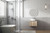 Calder Wall Hung Wave Groove Finger Pull Cabinet 600x460x400mm with Cato Flat Stone Top [301469]