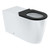Isabella Care Wall-Faced Toilet Suite, Gloss White P-Trap Pan with Black Seat + Geberit Sigma In-Wall Cistern (Flush Buttons not included) [301799]