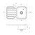 1000 Series Single RH Bowl Sink with Drainer with Hole Polished Stainless Steel [303151]