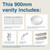Mosman Vanity with Basin 900mm 2 Drawer, Topiary & Bright White [304044]