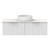 Mosman Vanity with Centre Basin 1200mm 2 Drawer, Ultra White Matte & Grey Travertine [304046]