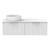 Mosman Vanity with Left Hand Basin 1200mm 2 Drawer, Ultra White Matte & Grey Travertine [304076]