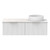 Mosman Vanity with Right Hand Basin 1200mm 2 Drawer, Ultra White Matte & Grey Travertine [304026]