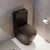 Koko Back-to-Wall Toilet Suite P-Trap with Slim Seat Matte Black [304334]