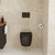 Koko Tornado Flush Wall Hung Toilet Suite Pan + Seat + Geberit Sigma In-Wall Cistern Matte Black [304243]