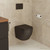 Koko Tornado Flush Wall Hung Toilet Suite Pan + Seat + R&T In-Wall Cistern Matte Black [304286]