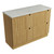 Lovina Floor Standing Harvest Oak Fluted Cabinet 1200*460*425mm with Alpine Flat Stone Top [305510]