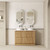 Lovina Floor Standing Harvest Oak Fluted Cabinet 1200*460*425mm with Alpine Flat Stone Top [305510]