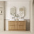 Lovina Floor Standing Double Harvest Oak Fluted Cabinet 1500*460*425mm with Cato Undermount Stone Top [305457]
