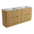 Lovina Floor Standing Double Harvest Oak Fluted Cabinet 1800*460*425mm with Pure Undermount Stone Top [305437]