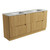 Lovina Floor Standing Double Harvest Oak Fluted Cabinet 1800*460*425mm with Alpine Undermount Stone Top [305478]
