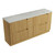 Lovina Floor Standing Double Harvest Oak Fluted Cabinet 1800*460*425mm with Alpine Flat Stone Top [305545]