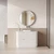 Curva Floor Standing Matt White Fluted Curved Cabinet 1200*460*880mm with Alpine Flat Stone Top [305578]